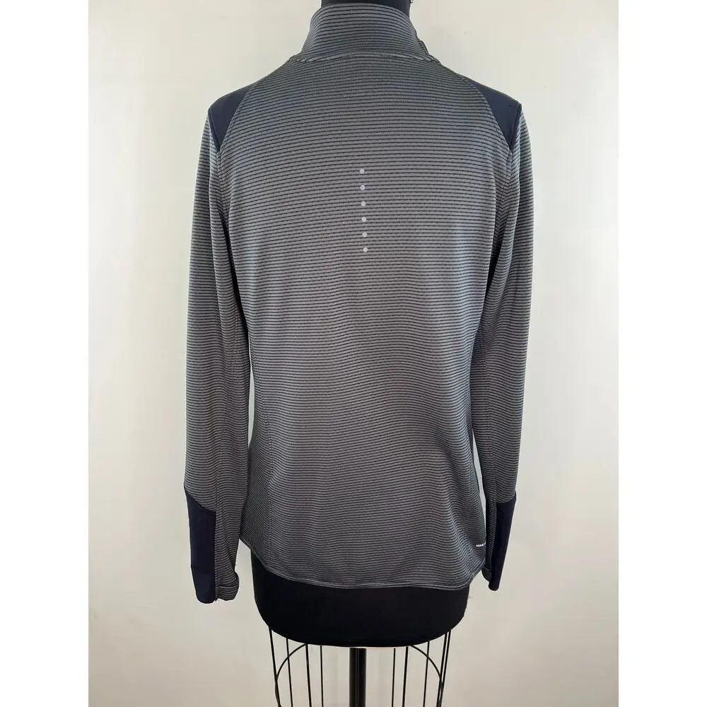 Nike AeroReact Hybrid 1/2 Zip Running Jacket Black Gray Pullover Women Large L
